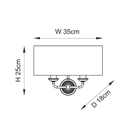 Endon 110726 - Iluminação de parede HIGHCLERE 2xE14/40W/230V bege/latão