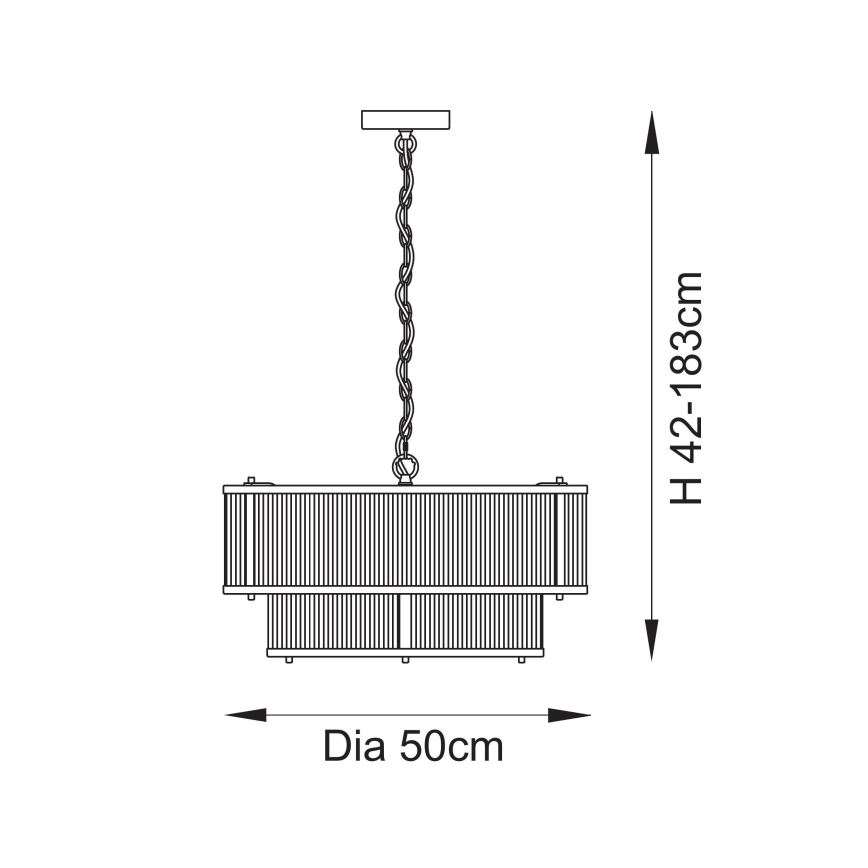 Endon 110944 - Lustre com corrente RIDGETON 5xE14/6W/230V latão