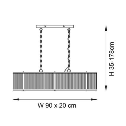 Endon 110945 - Candeeiro suspenso RIDGETON 4xE14/6W/230V latão/transparente