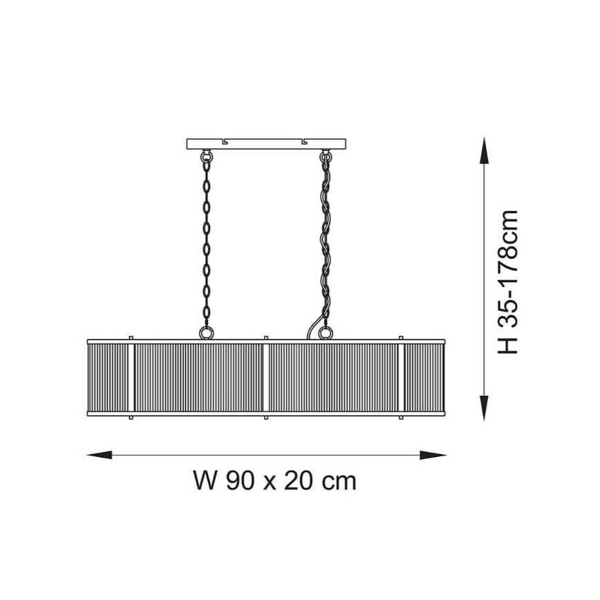 Endon 110945 - Candeeiro suspenso RIDGETON 4xE14/6W/230V latão/transparente