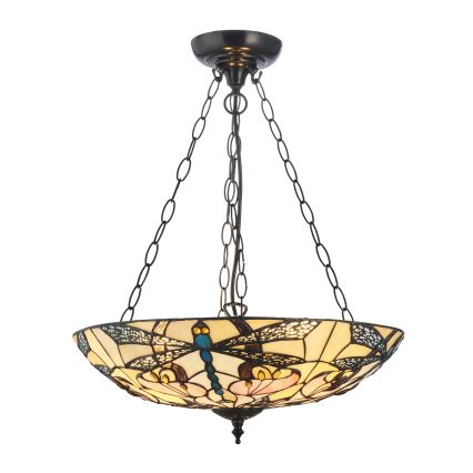 Endon 111869 - Lustre Tiffany ASHTON com corrente 3xE27/10W/230V Ø 45 cm
