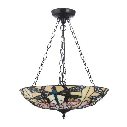 Endon 111869 - Lustre Tiffany ASHTON com corrente 3xE27/10W/230V Ø 45 cm