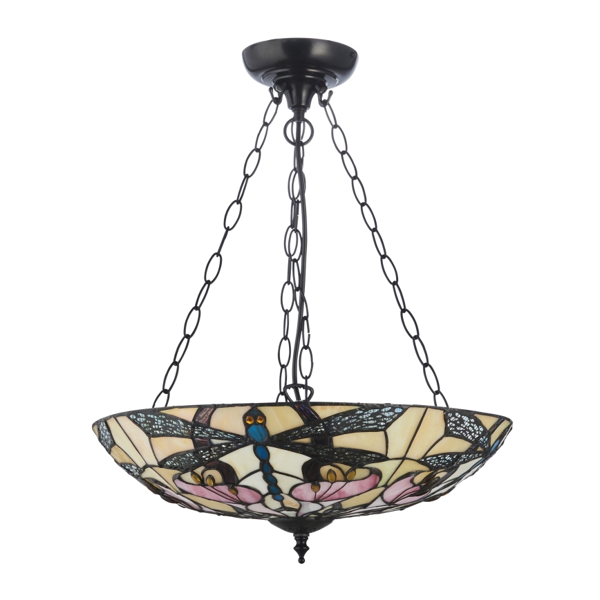 Endon 111869 - Lustre Tiffany ASHTON com corrente 3xE27/10W/230V Ø 45 cm