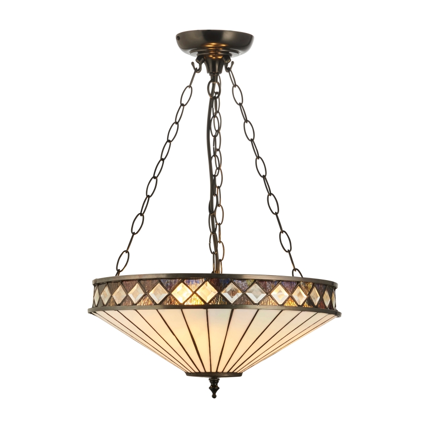 Endon 111870 - Lustre com corrente Tiffany FARGO 3xE27/10W/230V Ø 41,5 cm