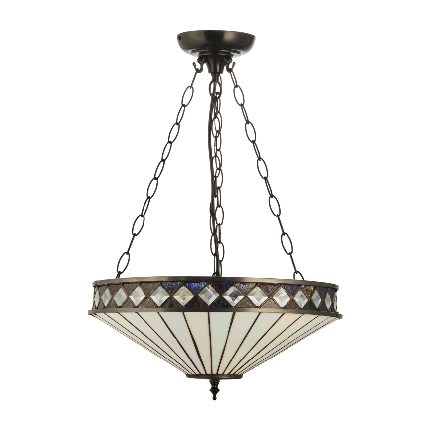 Endon 111870 - Lustre com corrente Tiffany FARGO 3xE27/10W/230V Ø 41,5 cm