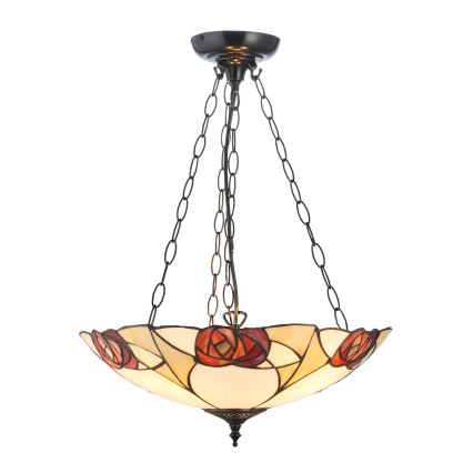 Endon 111879 - Lustre suspenso por corrente Tiffany INGRAM 3xE27/10W/230V Ø 45 cm