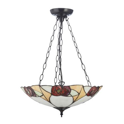 Endon 111879 - Lustre suspenso por corrente Tiffany INGRAM 3xE27/10W/230V Ø 45 cm