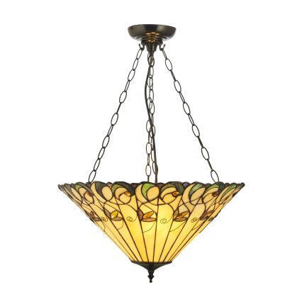 Endon 111881 - Lustre suspenso com corrente Tiffany JAMELIA 3xE27/10W/230V Ø 50 cm