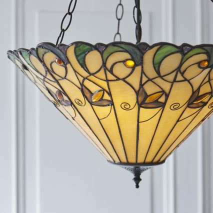 Endon 111881 - Lustre suspenso com corrente Tiffany JAMELIA 3xE27/10W/230V Ø 50 cm