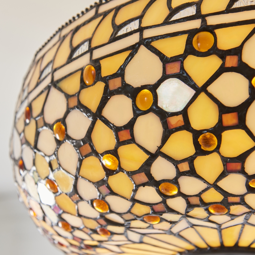 Endon 111882 - Lustre com corrente Tiffany MILLE FEUX 3xE27/10W/230V, diâmetro 45 cm