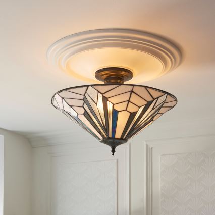 Endon 111895 - Lustre de teto sobreposto Tiffany ASTORIA 3xE27/10W/230V Ø 48 cm