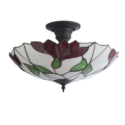 Endon 111896 - Candeeiro de teto Tiffany BOTANICA, de montagem em superfície, 3xE27/10W/230V, Ø 45 cm