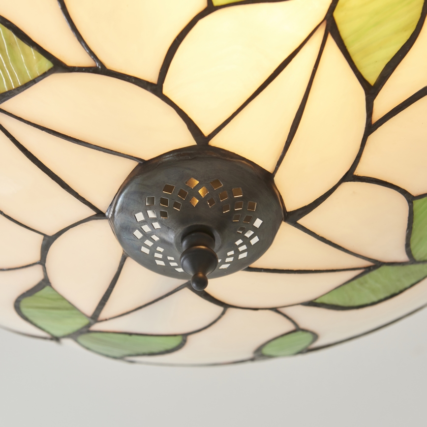 Endon 111896 - Candeeiro de teto Tiffany BOTANICA, de montagem em superfície, 3xE27/10W/230V, Ø 45 cm
