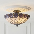 Endon 111906 - Lustre de teto Tiffany HUTCHINSON, de montagem em superfície, 3xE27/10W/230V, Ø 50 cm