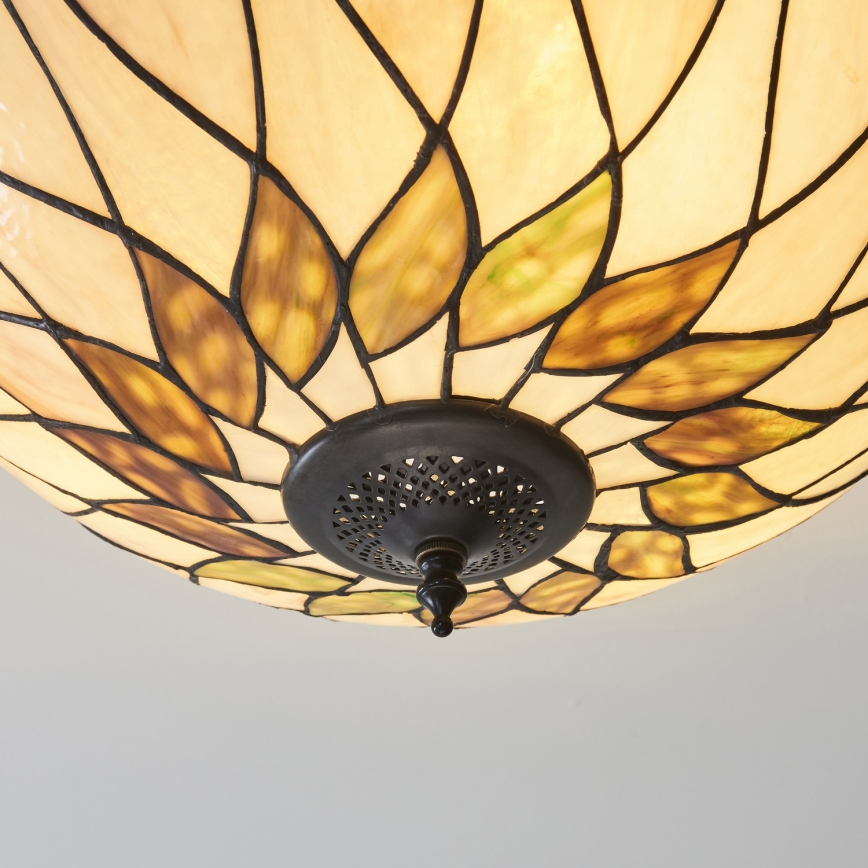 Endon 111906 - Lustre de teto Tiffany HUTCHINSON, de montagem em superfície, 3xE27/10W/230V, Ø 50 cm