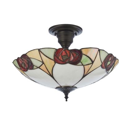 Endon 111907 - Lustre de tecto sobreposto Tiffany INGRAM 3xE27/10W/230V diâmetro 45 cm