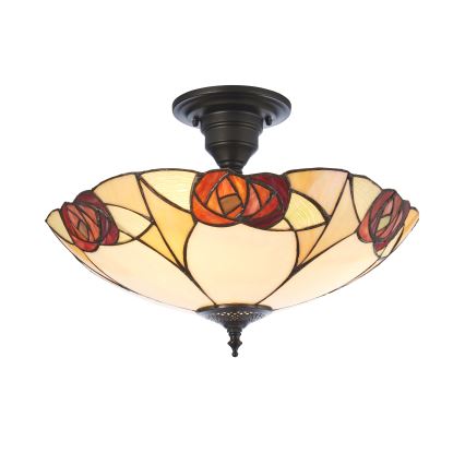 Endon 111907 - Lustre de tecto sobreposto Tiffany INGRAM 3xE27/10W/230V diâmetro 45 cm