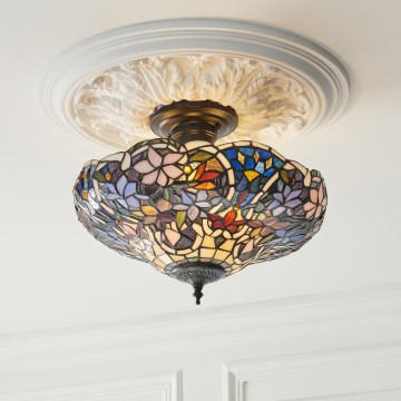 Endon 111915 - Lustre de teto de superfície Tiffany SULLIVAN 3xE27/10W/230V Ø 40 cm