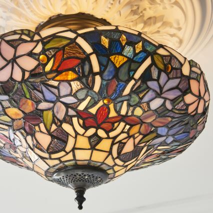 Endon 111915 - Lustre de teto de superfície Tiffany SULLIVAN 3xE27/10W/230V Ø 40 cm