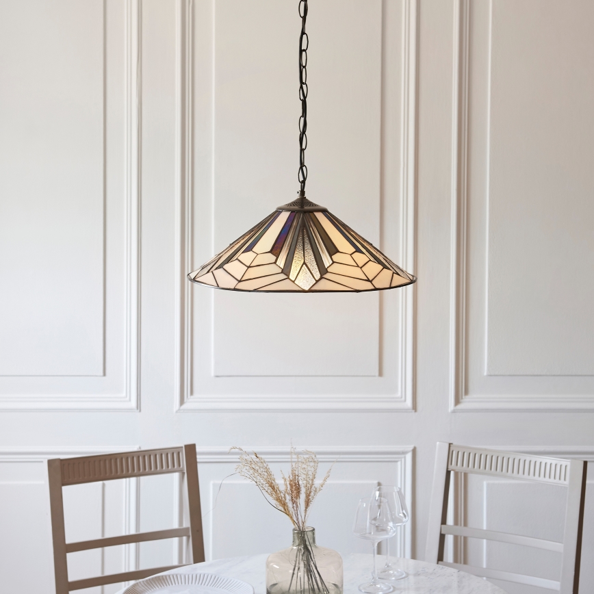 Endon 111922 - Lustre com corrente Tiffany ASTORIA 3xE27/10W/230V Ø 48 cm