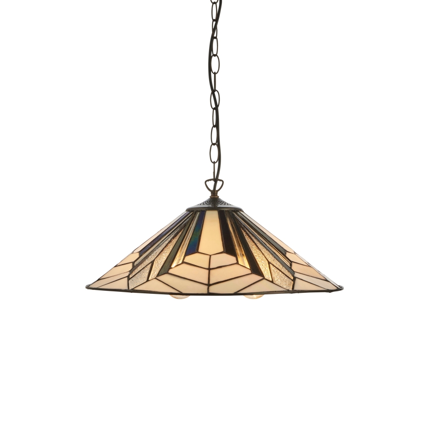 Endon 111922 - Lustre com corrente Tiffany ASTORIA 3xE27/10W/230V Ø 48 cm