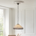 Endon 111961 - Lustre Tiffany FARGO com corrente 3xE27/10W/230V Ø 50 cm