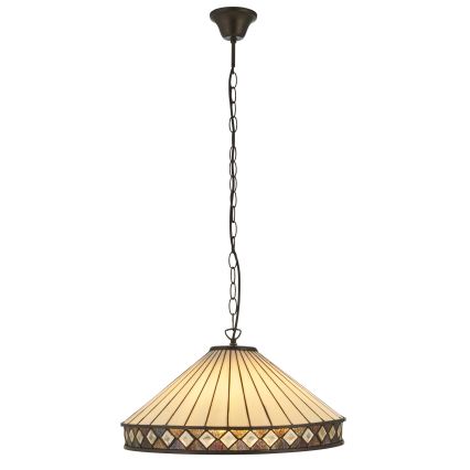 Endon 111961 - Lustre Tiffany FARGO com corrente 3xE27/10W/230V Ø 50 cm