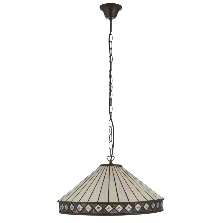 Endon 111961 - Lustre Tiffany FARGO com corrente 3xE27/10W/230V Ø 50 cm