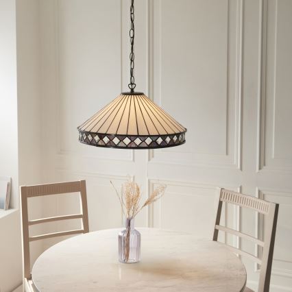 Endon 111961 - Lustre Tiffany FARGO com corrente 3xE27/10W/230V Ø 50 cm