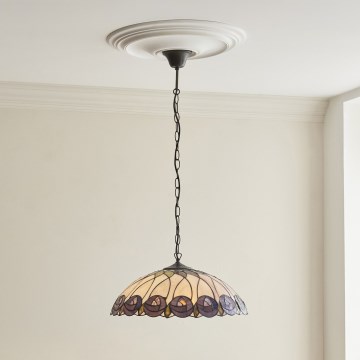 Endon 111985 - Lustre com corrente Tiffany HUTCHINSON 3x E27/10W/230V, Ø 50 cm