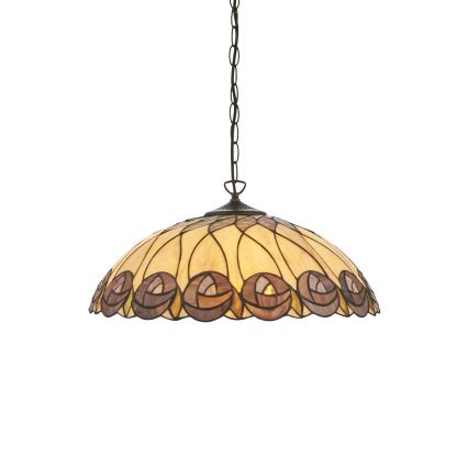 Endon 111985 - Lustre com corrente Tiffany HUTCHINSON 3x E27/10W/230V, Ø 50 cm