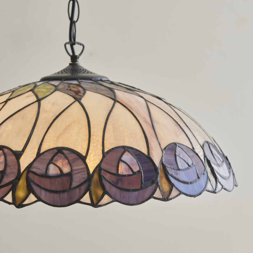 Endon 111985 - Lustre com corrente Tiffany HUTCHINSON 3x E27/10W/230V, Ø 50 cm