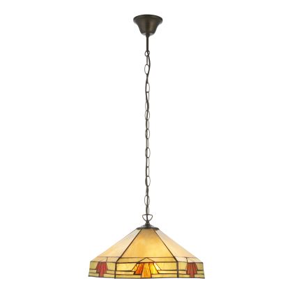 Endon 111989 - Lustre suspenso por corrente Tiffany NEVADA 3xE27/10W/230V diâmetro 40 cm