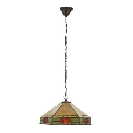 Endon 111989 - Lustre suspenso por corrente Tiffany NEVADA 3xE27/10W/230V diâmetro 40 cm