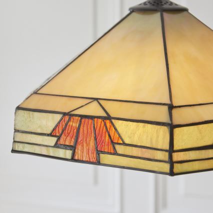 Endon 111989 - Lustre suspenso por corrente Tiffany NEVADA 3xE27/10W/230V diâmetro 40 cm