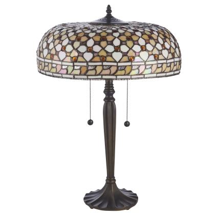 Endon 112178 - Candeeiro de mesa Tiffany MILLE FEUX 2xE14/40W/230V, diâmetro 45 cm