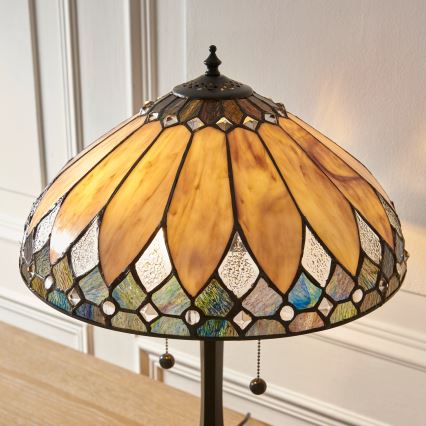 Endon 112183 - Candeeiro de mesa Tiffany BROOKLYN 2xE14/10W/230V diâmetro 40 cm