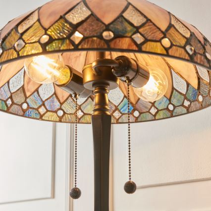 Endon 112183 - Candeeiro de mesa Tiffany BROOKLYN 2xE14/10W/230V diâmetro 40 cm