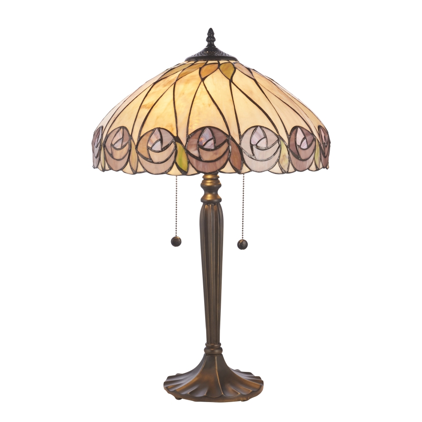 Endon 112184 - Candeeiro de mesa Tiffany HUTCHINSON 2x E27/10W/230V Ø 40 cm