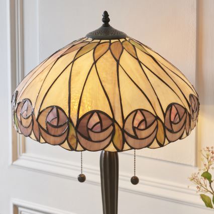 Endon 112184 - Candeeiro de mesa Tiffany HUTCHINSON 2x E27/10W/230V Ø 40 cm