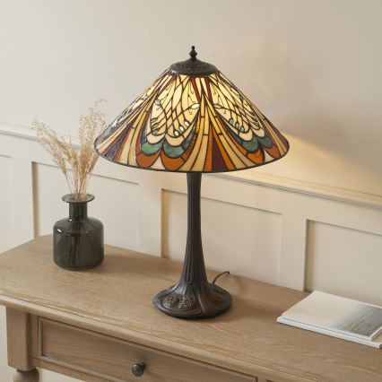 Endon 112185 - Candeeiro de mesa Tiffany HECTOR 1xE27/10W/230V Ø 40 cm