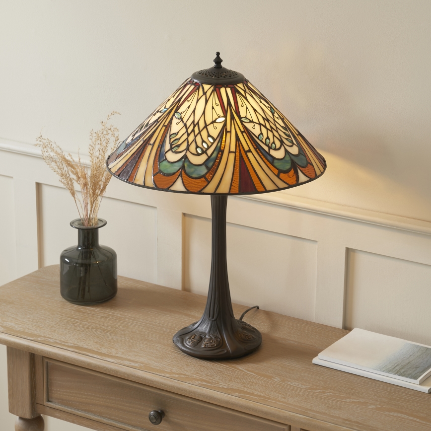 Endon 112185 - Candeeiro de mesa Tiffany HECTOR 1xE27/10W/230V Ø 40 cm