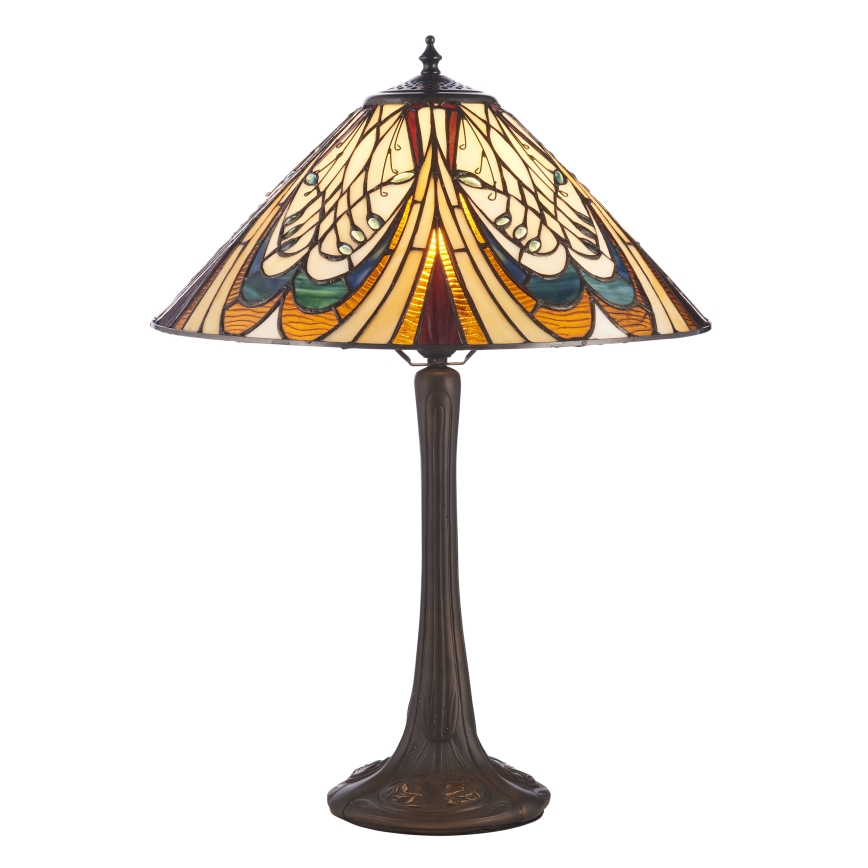 Endon 112185 - Candeeiro de mesa Tiffany HECTOR 1xE27/10W/230V Ø 40 cm
