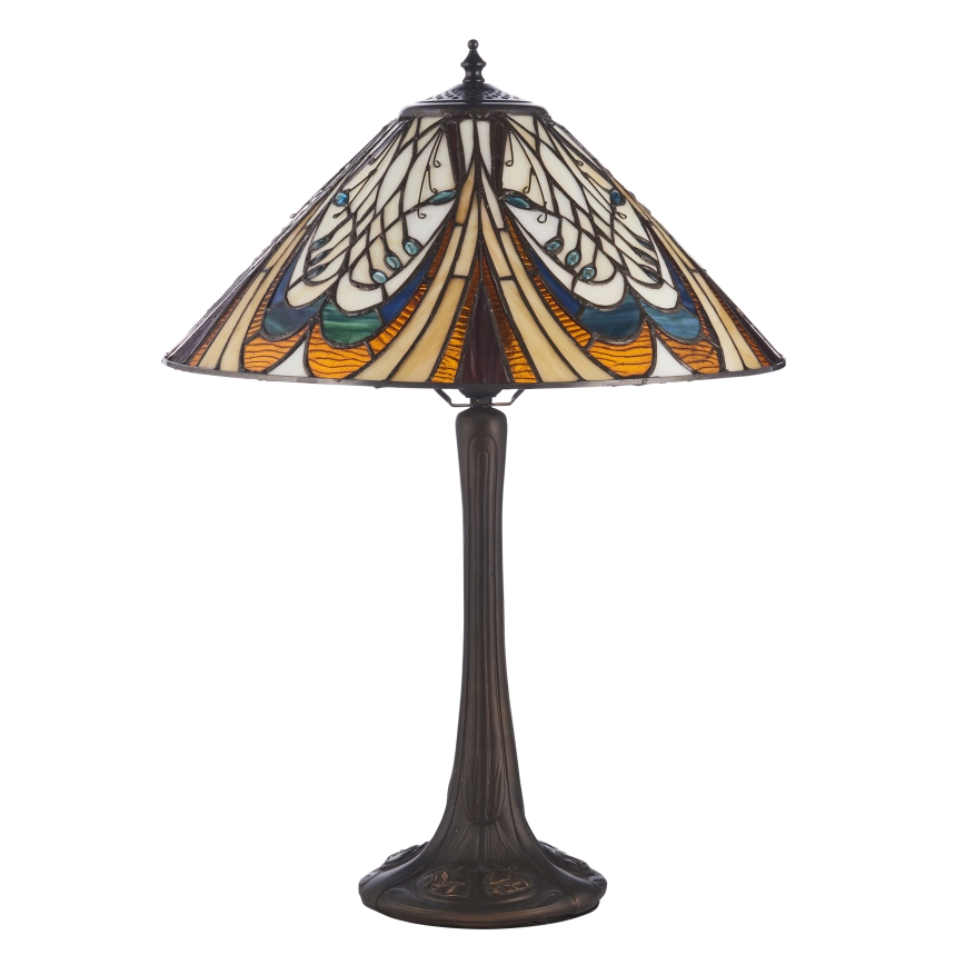 Endon 112185 - Candeeiro de mesa Tiffany HECTOR 1xE27/10W/230V Ø 40 cm