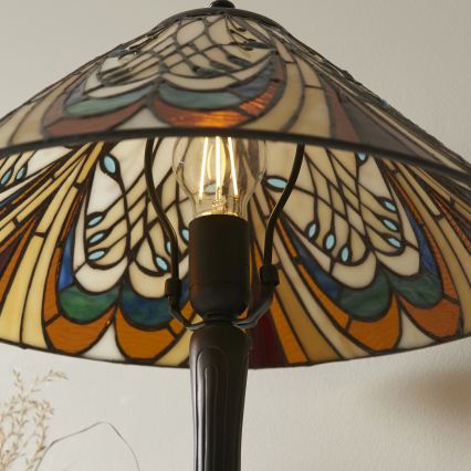 Endon 112185 - Candeeiro de mesa Tiffany HECTOR 1xE27/10W/230V Ø 40 cm