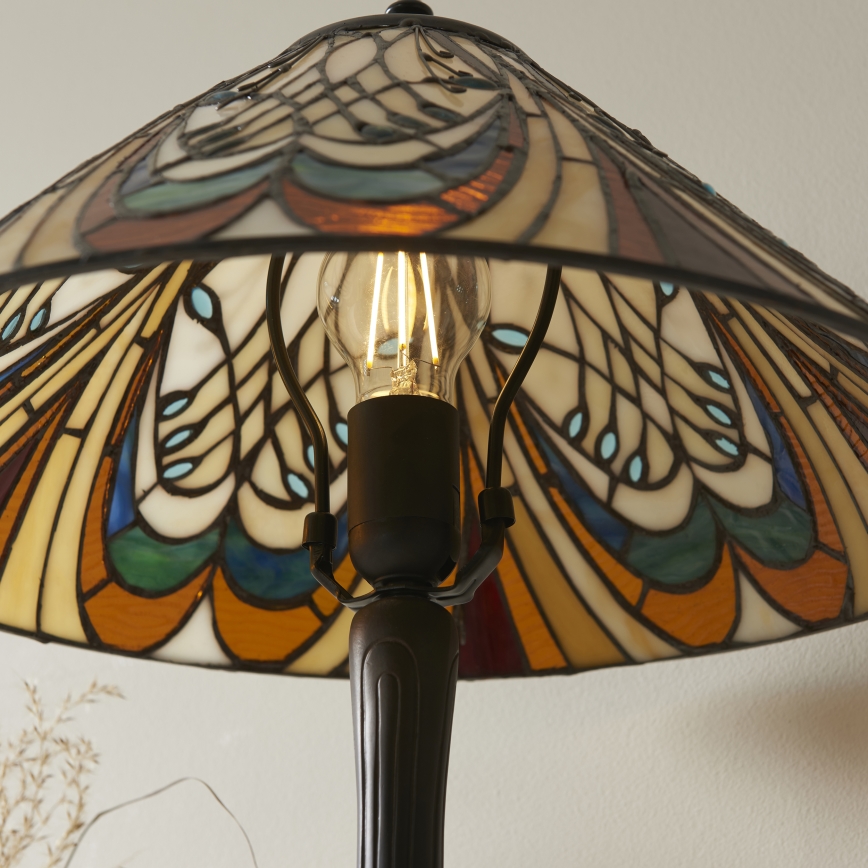 Endon 112185 - Candeeiro de mesa Tiffany HECTOR 1xE27/10W/230V Ø 40 cm