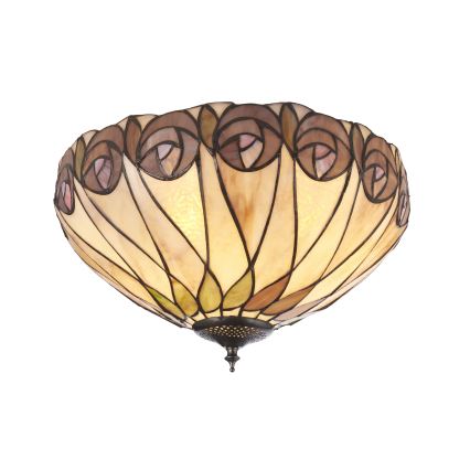 Endon 112188 - Candeeiro de teto Tiffany HUTCHINSON 2xE27/60W/230V Ø 40 cm