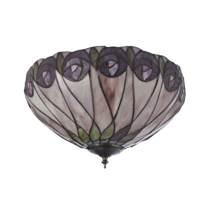 Endon 112188 - Candeeiro de teto Tiffany HUTCHINSON 2xE27/60W/230V Ø 40 cm