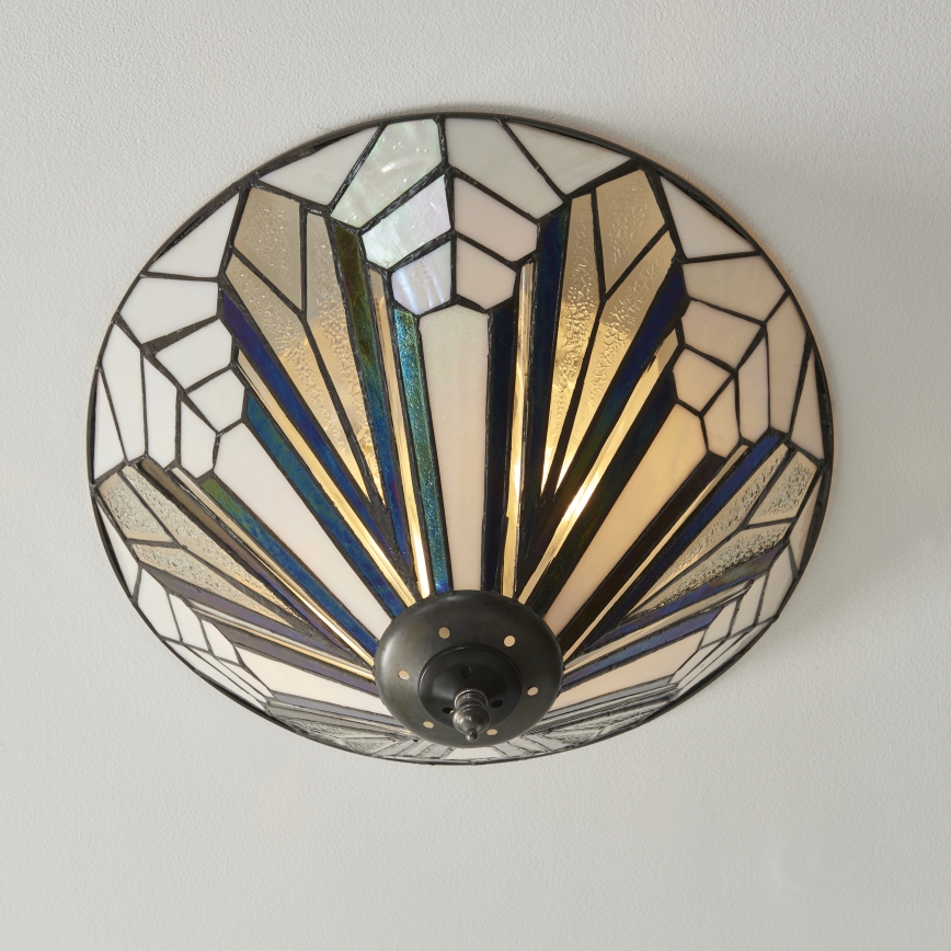 Endon 112191 - Candeeiro de tecto Tiffany ASTORIA 2xE27/60W/230V Ø 40 cm