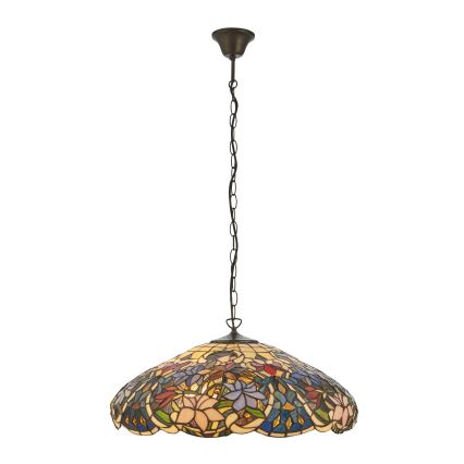 Endon 112193 - Lustre suspenso com corrente Tiffany SULLIVAN 3xE27/60W/230V Ø 57 cm